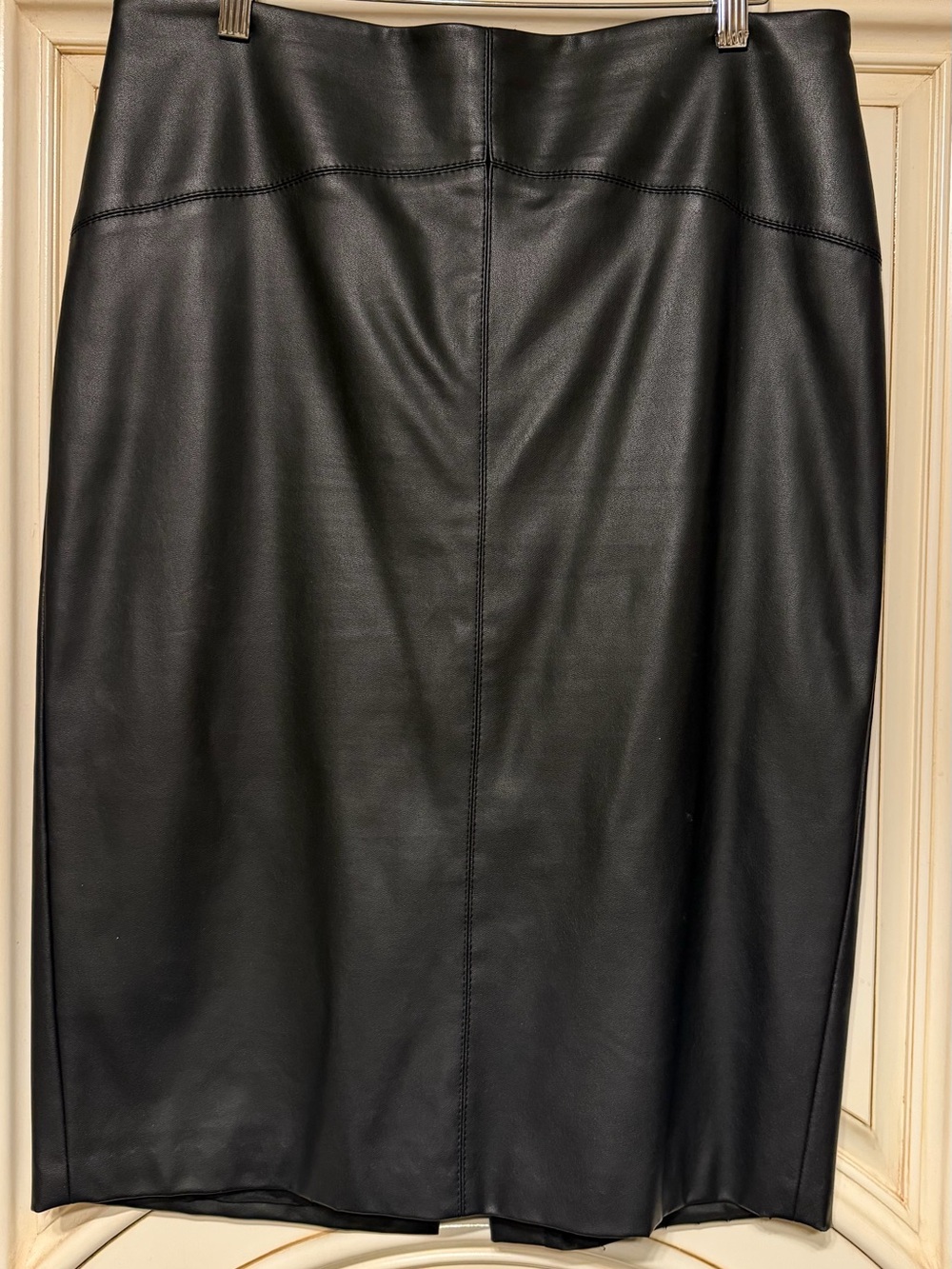 Karen Millen Black Faux Leather Pencil Skirt